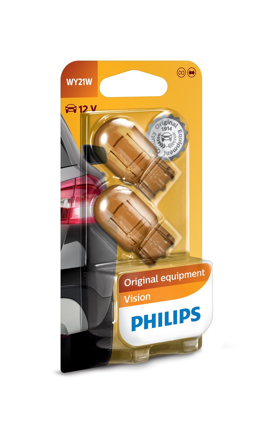 Philips 12071B2 Lampadina WY21W 12V 21W Gialla - Blister 2 Pezzi per Interni e Segnalazione