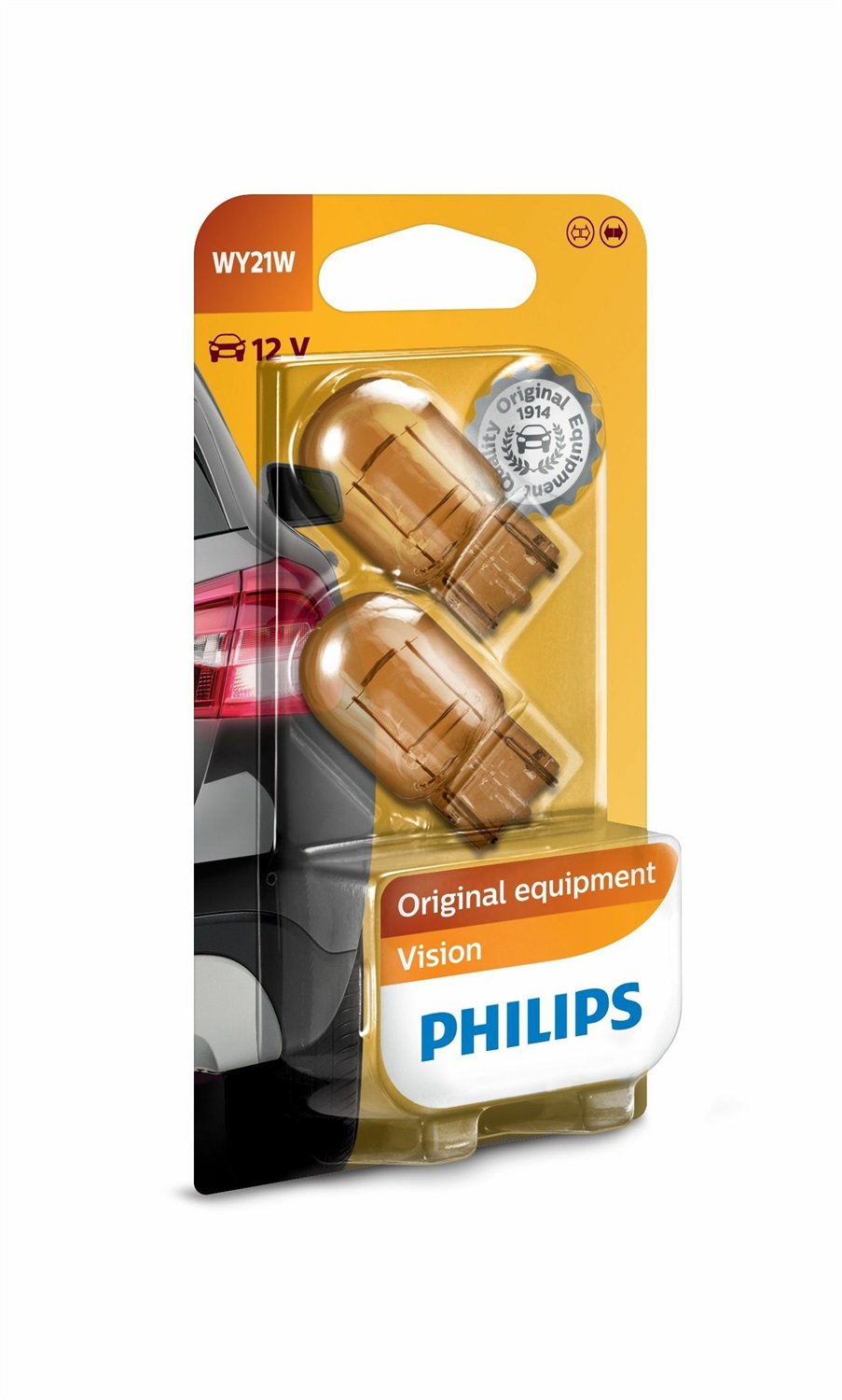Philips 12071B2 Lampadina WY21W 12V 21W Gialla - Blister 2 Pezzi per Interni e Segnalazione