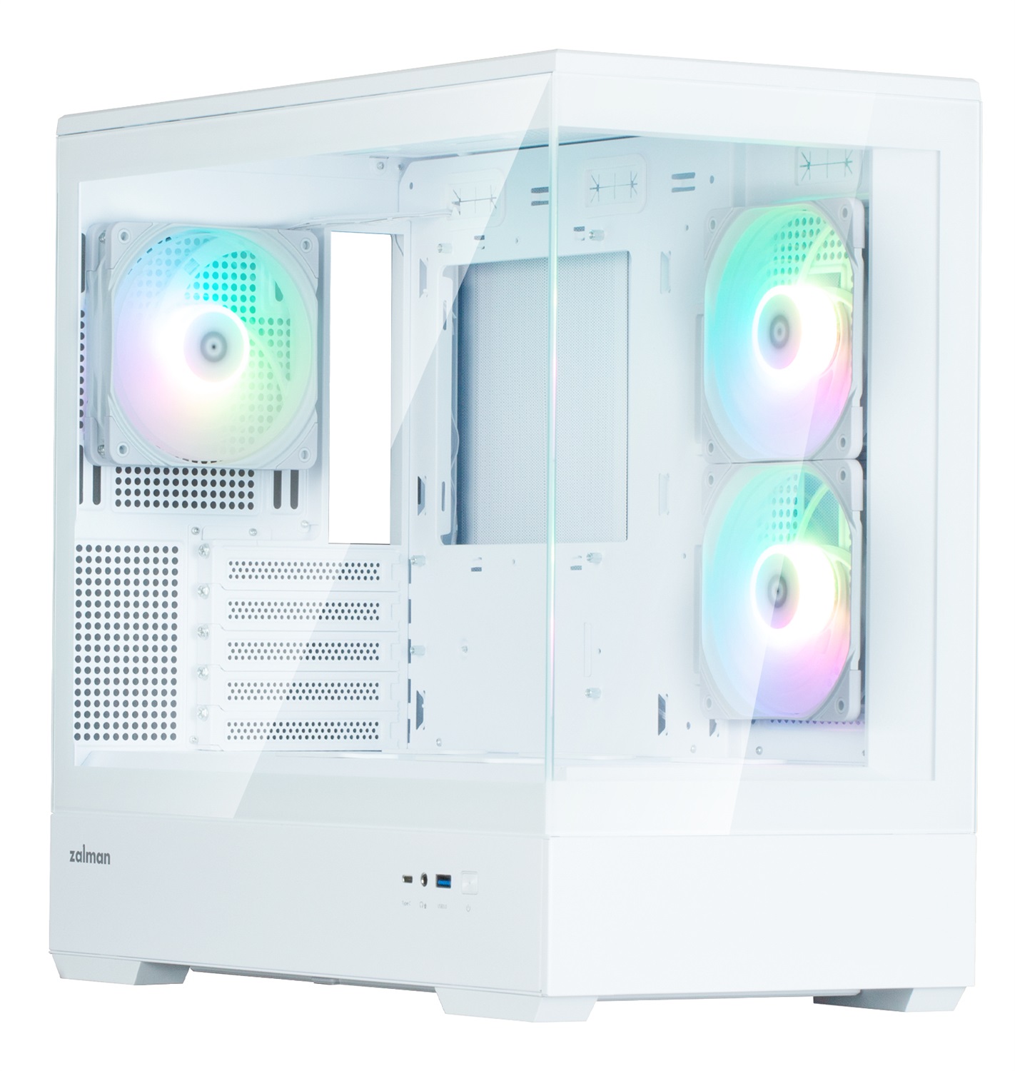 Zalman P30 V2 Mini-Tower Bianco con Ventole RGB e Vetro Temperato