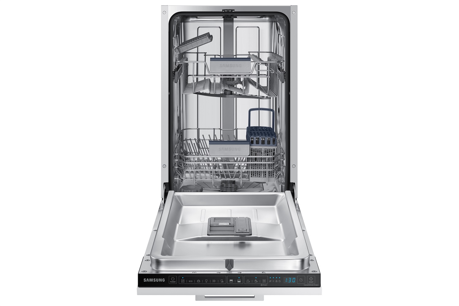 Samsung Lavastoviglie da Incasso Slim DW50R4060BB, A scomparsa totale, 45 cm, 9 Coperti, Classe E, Touch, Acciaio inox