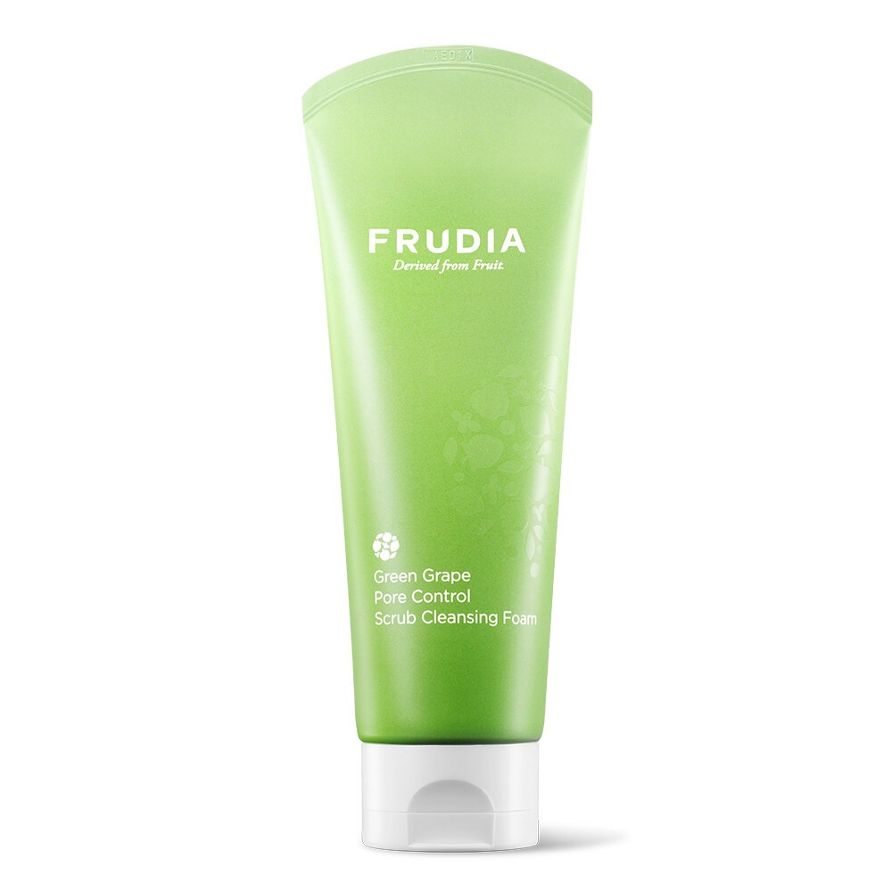 Frudia Green Grape Pore Control Scrub Cleansing Foam 145 ml - Detergente per il viso con controllo dei pori