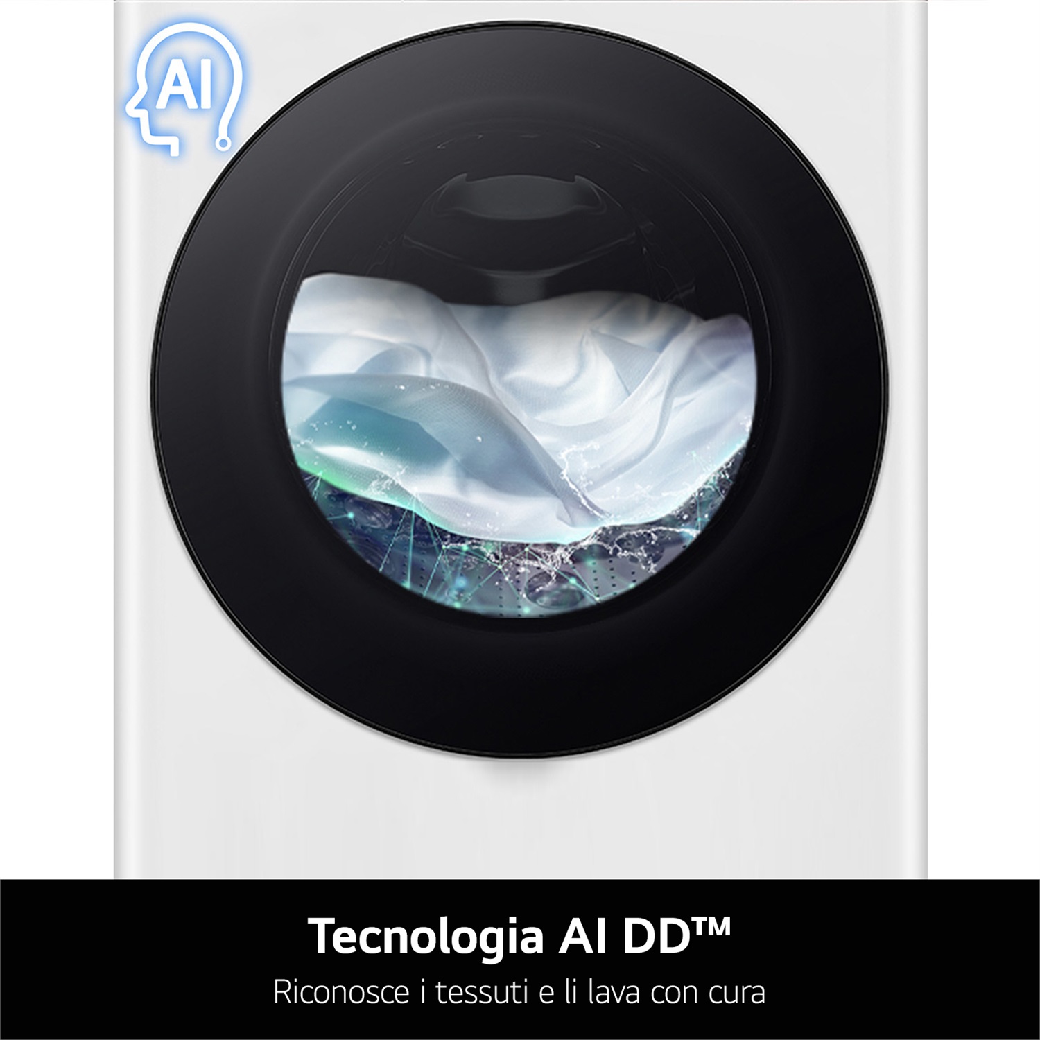 LG F4R7010TSWG Lavatrice 10kg AI DD, Classe A-10%, 1400 giri/min, TurboWash 360, Vapore, Wi-Fi, Libera installazione