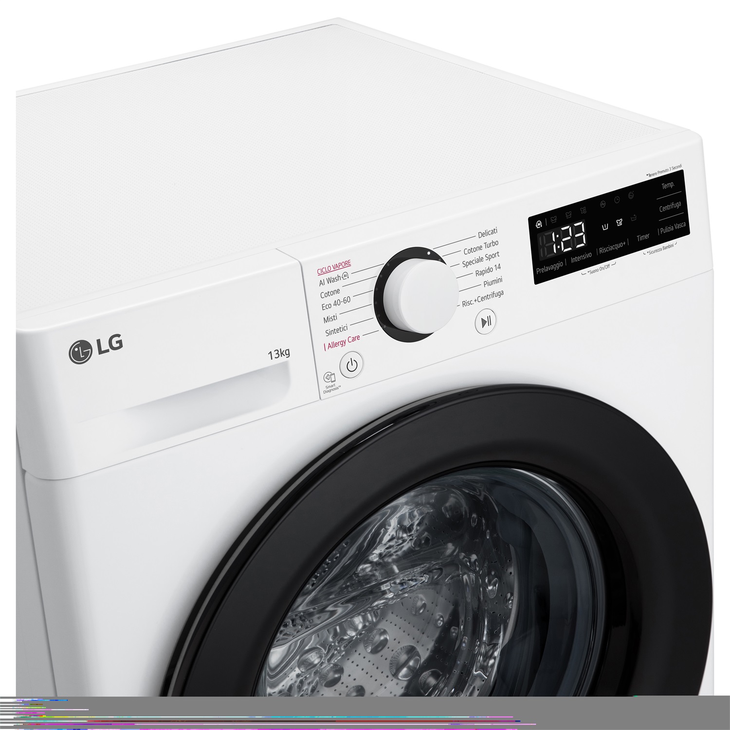 LG F4R3013NSWB Lavatrice 13kg AI DD, 1400 giri, Classe A, Lavaggio a Vapore, 12 Programmi, Funzione Aggiungi Indumento