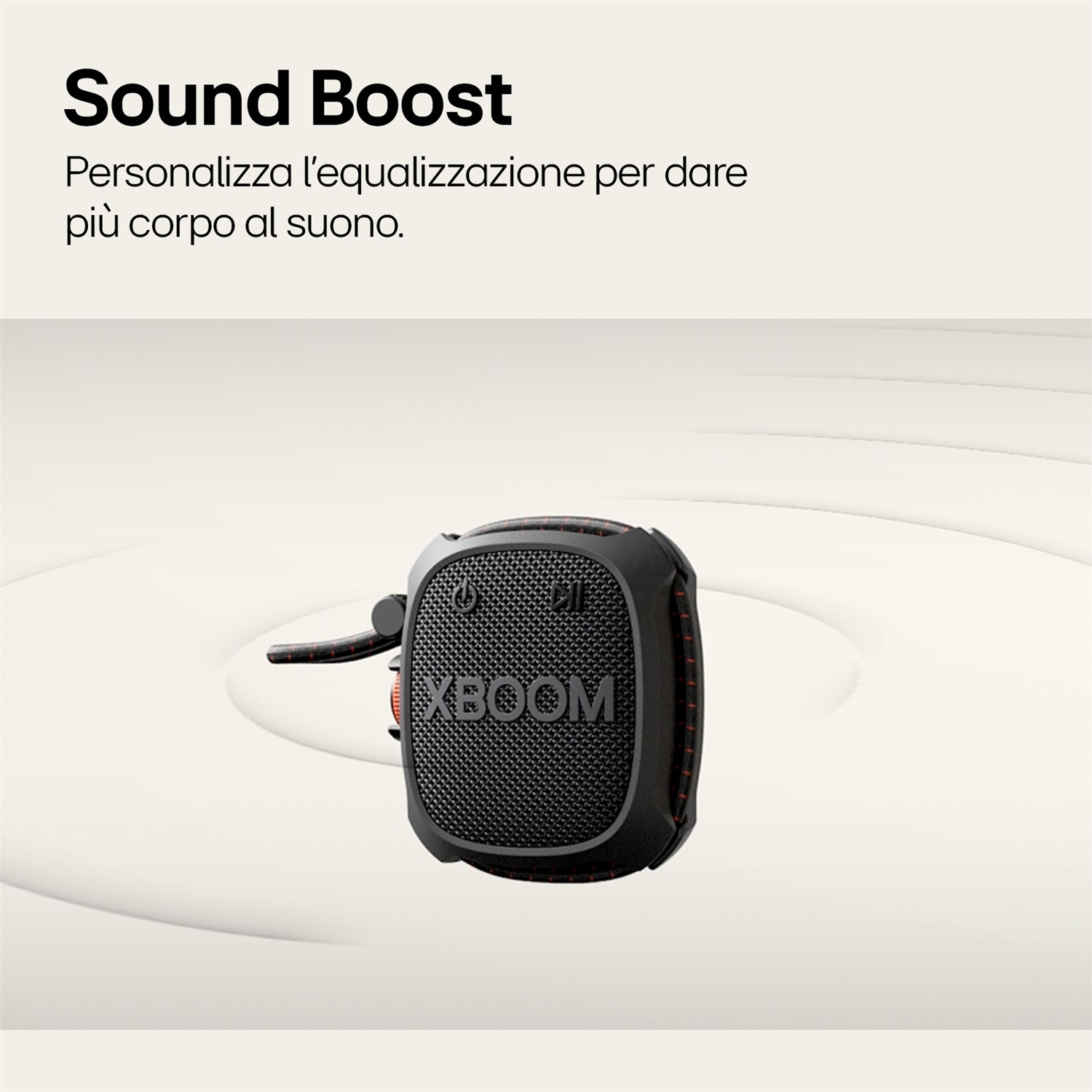 LG XBOOM Go XG2T - Speaker Bluetooth Portatile 5W con Sound Boost, IP67, Batteria Ricaricabile, Woofer da 3,81 cm, Wireless, Nero