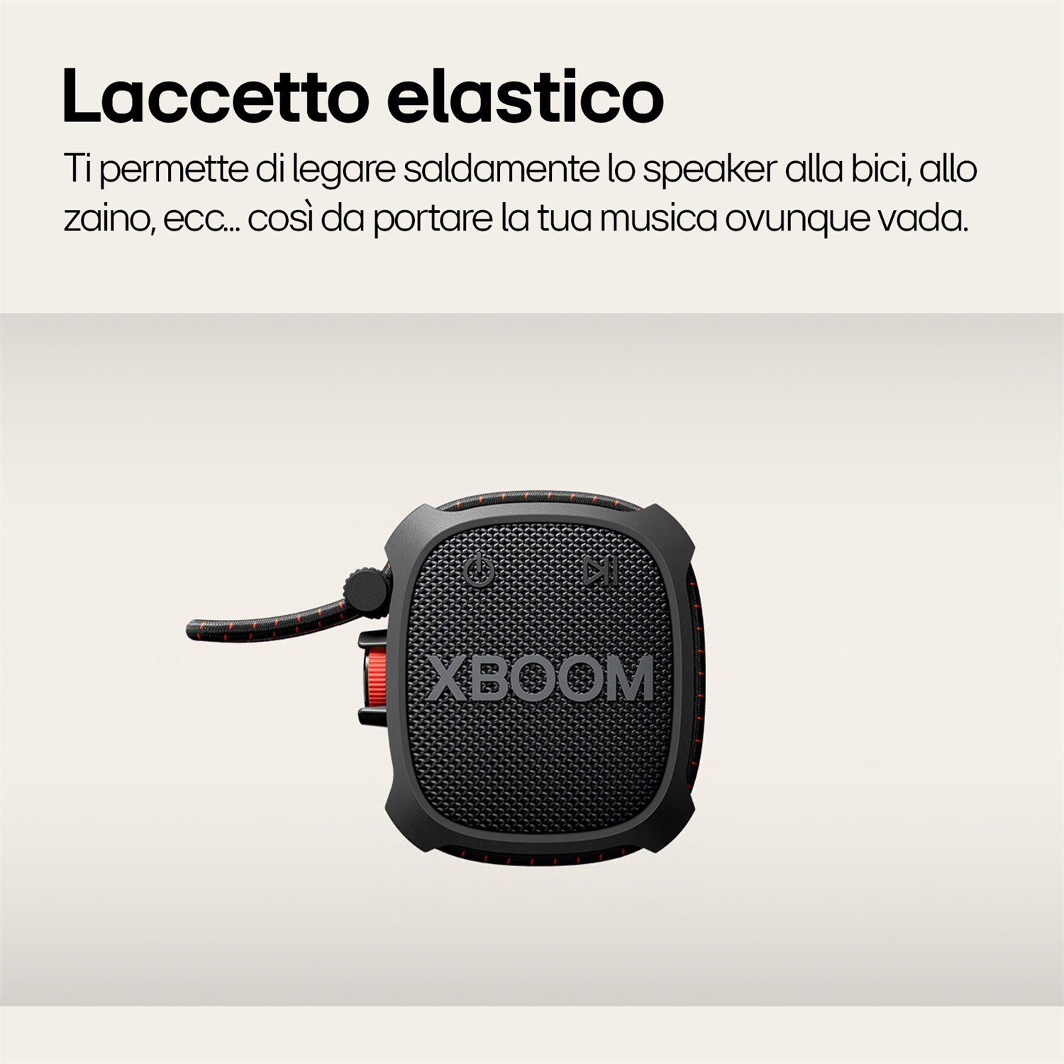 LG XBOOM Go XG2T - Speaker Bluetooth Portatile 5W con Sound Boost, IP67, Batteria Ricaricabile, Woofer da 3,81 cm, Wireless, Nero
