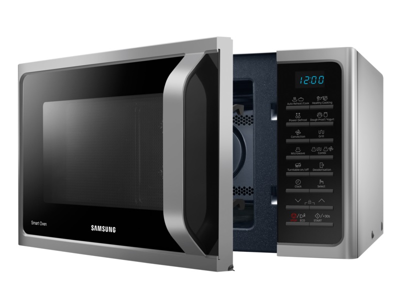 Samsung MC28H5015AS Forno a Microonde Combinato con Grill, 28 L, 900 W, Nero/Argento, Cottura Ventilata, 15 Modalità di Cottura