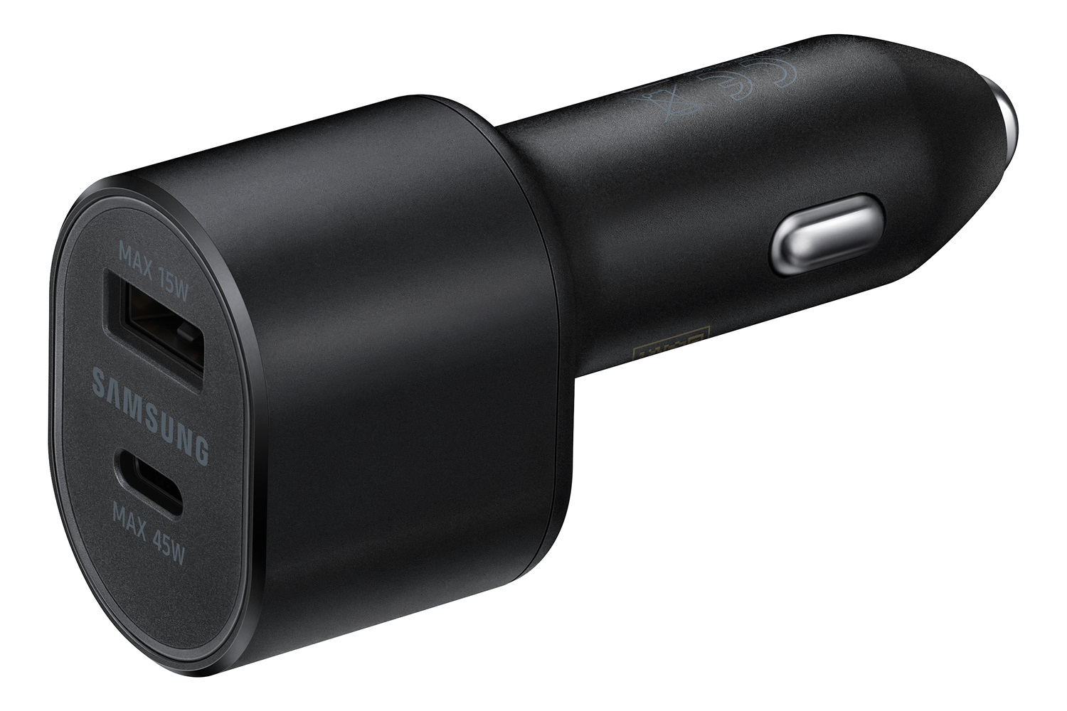 Samsung EP-L5300 Caricabatterie da Auto Doppio Super Veloce 45W 15W con Porte USB-C e USB-A - Nero