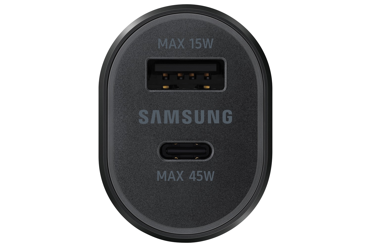 Samsung EP-L5300 Caricabatterie da Auto Doppio Super Veloce 45W 15W con Porte USB-C e USB-A - Nero