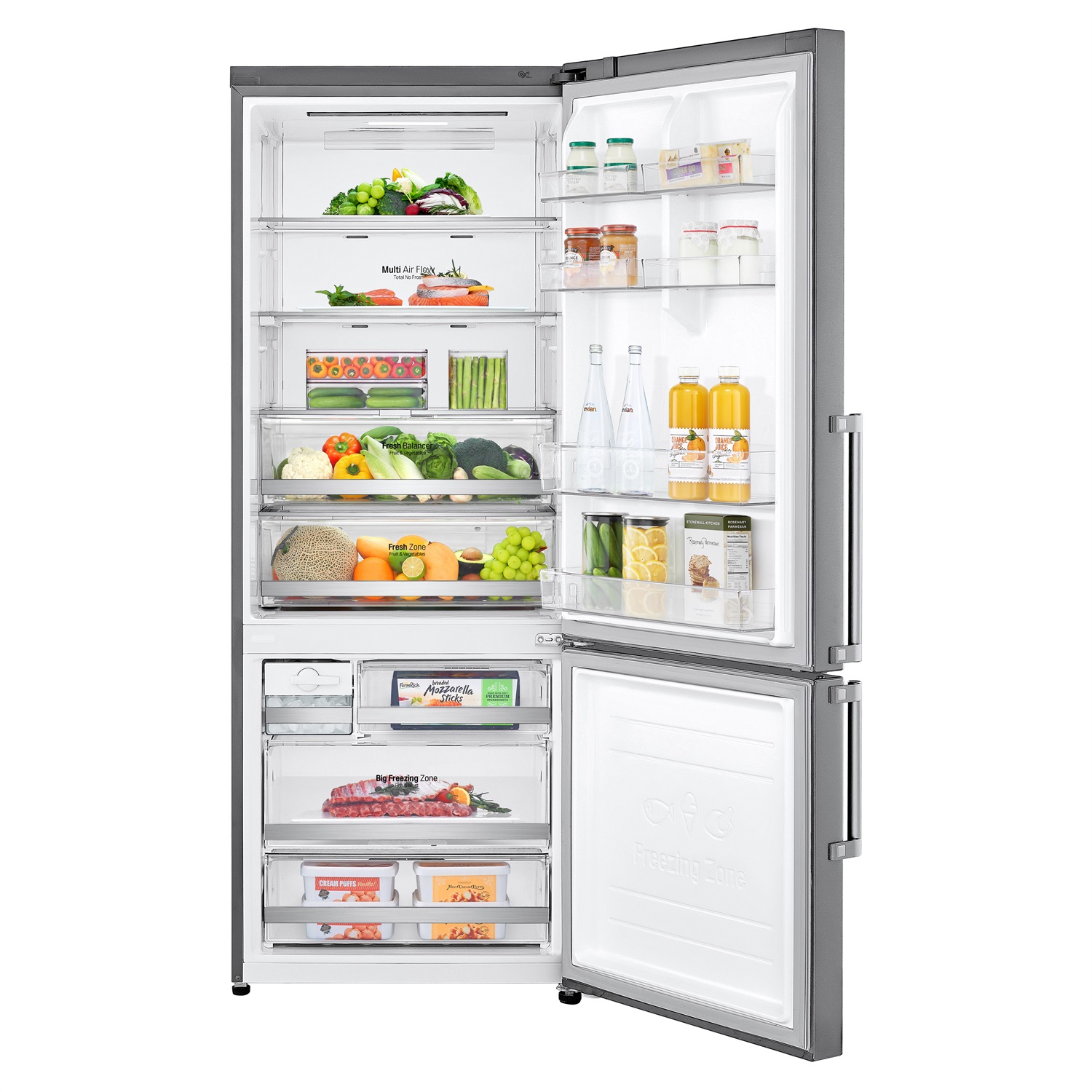 LG GBB567PZCMB Frigorifero Combinato 462L Libera Installazione No Frost Wi-Fi Acciaio Inox Classe E