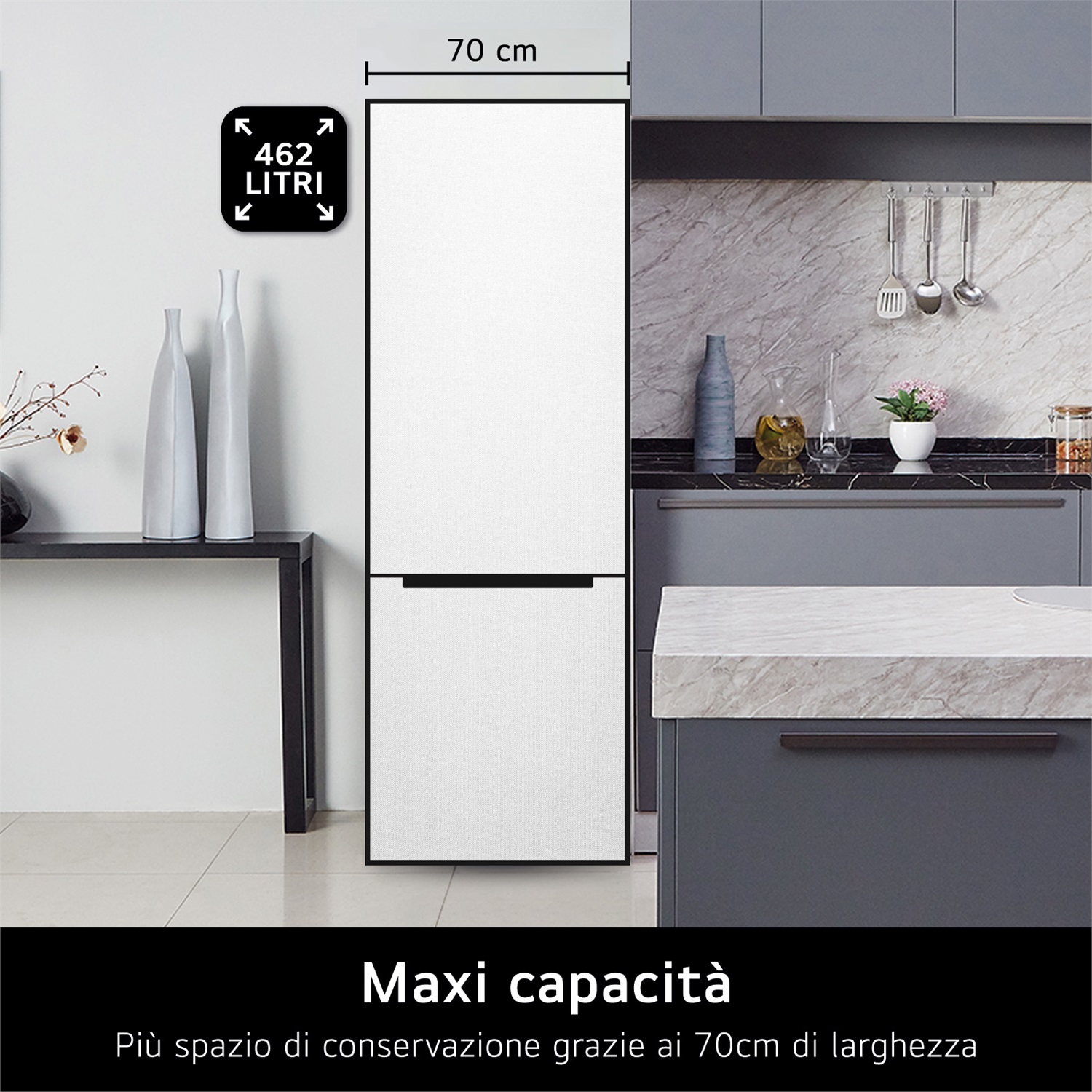 LG GBB567PZCMB Frigorifero Combinato 462L Libera Installazione No Frost Wi-Fi Acciaio Inox Classe E