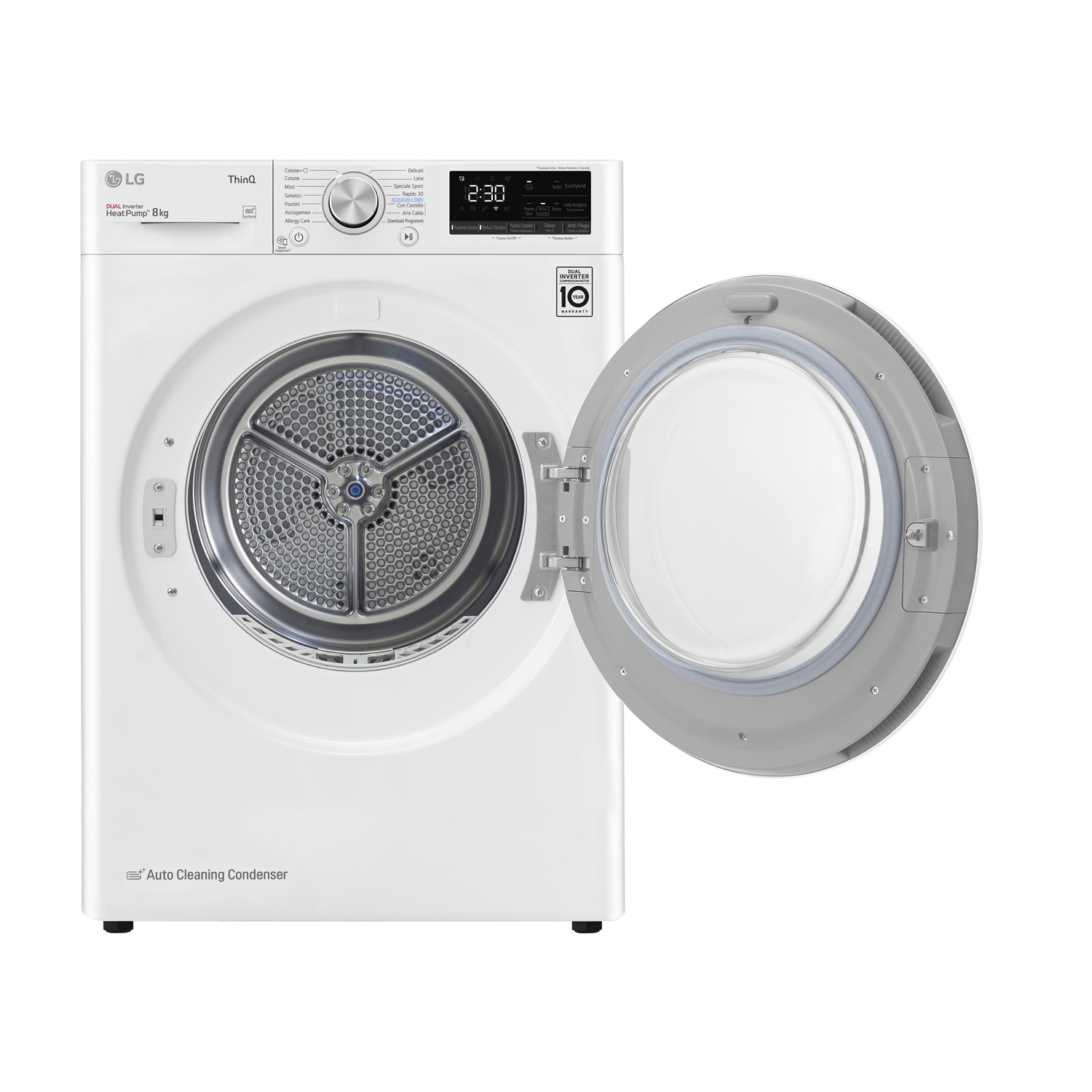 LG RH80V9AVHN Asciugatrice Smart a Carica Frontale 8 kg, Classe A , Pompa di Calore, Wi-Fi, Allergy Care, Eco Hybrid - Bianco