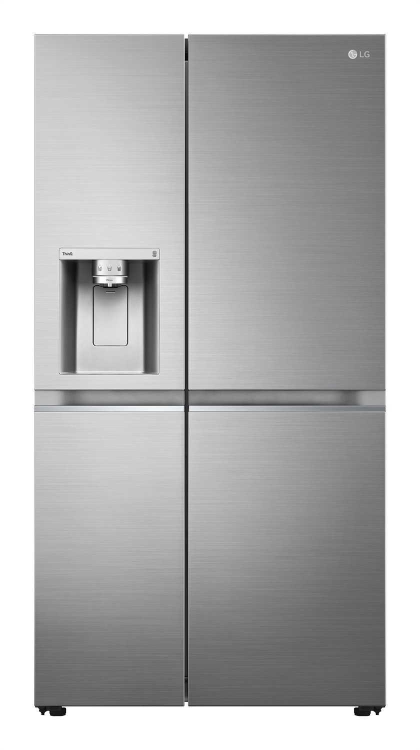 LG GSLV90PZAD Frigorifero Side-by-Side 635L Classe D Wi-Fi Total No Frost Dispenser Acqua e Ghiaccio con Allaccio, UVnano, Acciaio Inossidabile