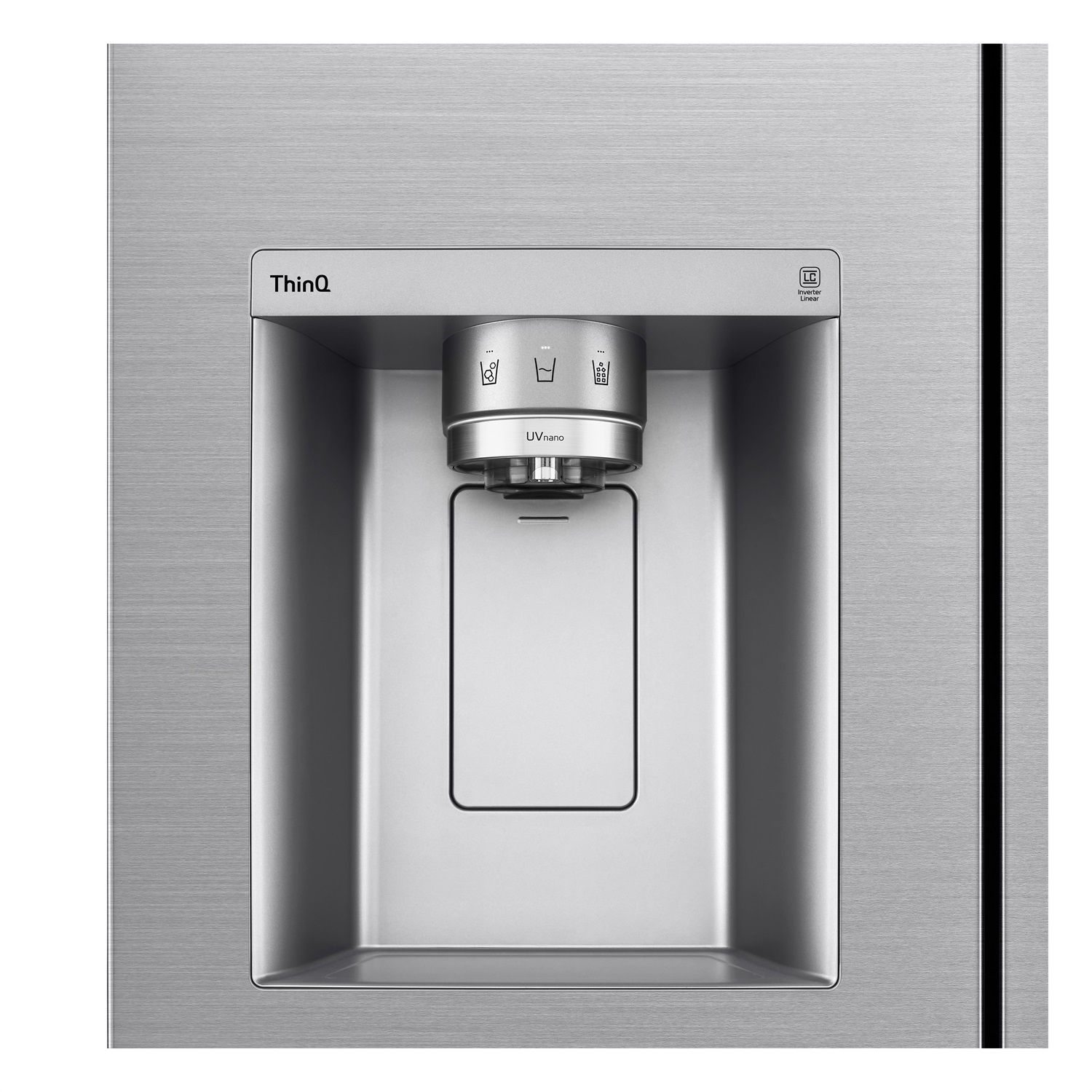 LG GSLV90PZAD Frigorifero Side-by-Side 635L Classe D Wi-Fi Total No Frost Dispenser Acqua e Ghiaccio con Allaccio, UVnano, Acciaio Inossidabile