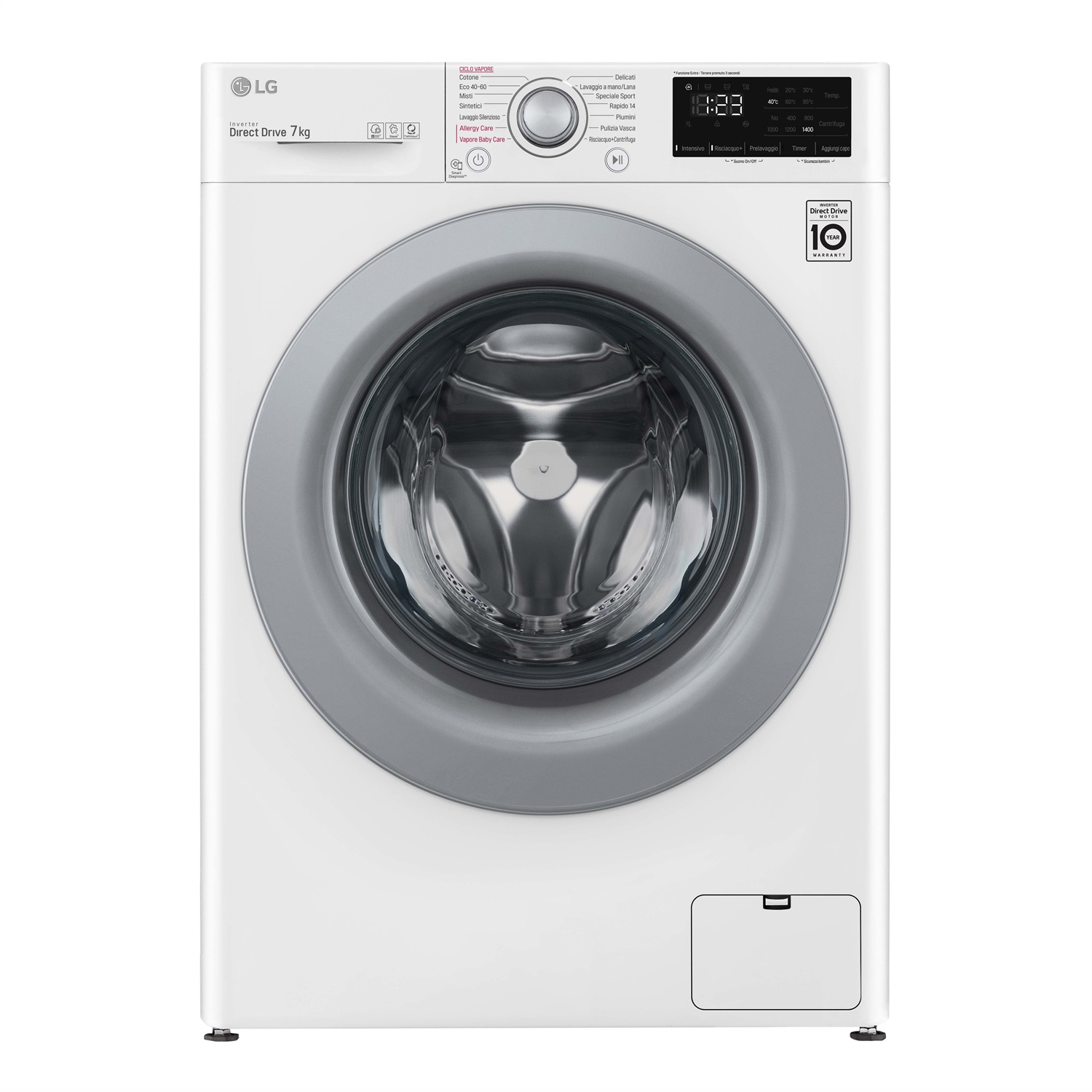 LG F2WV3S7S4E Lavatrice Slim 7kg AI DD Vapore Classe Energetica D 1200 giri/min