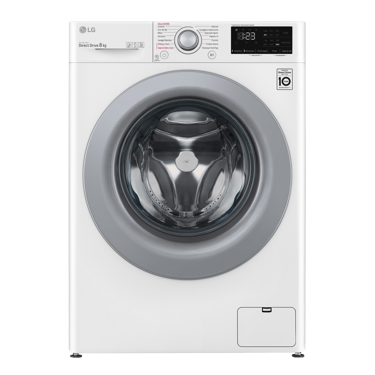 LG F2WV3S7S4E Lavatrice Slim 7kg AI DD Vapore Classe Energetica D 1200 giri/min