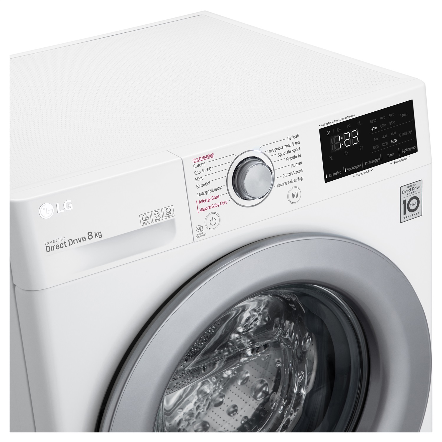 LG F2WV3S7S4E Lavatrice Slim 7kg AI DD Vapore Classe Energetica D 1200 giri/min