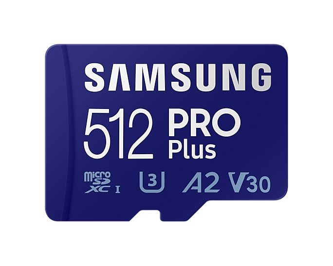 Samsung PRO Plus 512 GB MicroSDXC UHS-I Classe 10 - Velocità fino a 160 MB/s, Adattatore incluso, Ideale per Video 4K