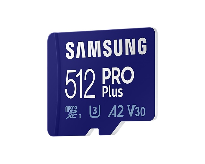 Samsung PRO Plus 512 GB MicroSDXC UHS-I Classe 10 - Velocità fino a 160 MB/s, Adattatore incluso, Ideale per Video 4K