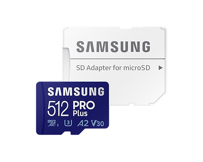 Samsung PRO Plus 512 GB MicroSDXC UHS-I Classe 10 - Velocità fino a 160 MB/s, Adattatore incluso, Ideale per Video 4K