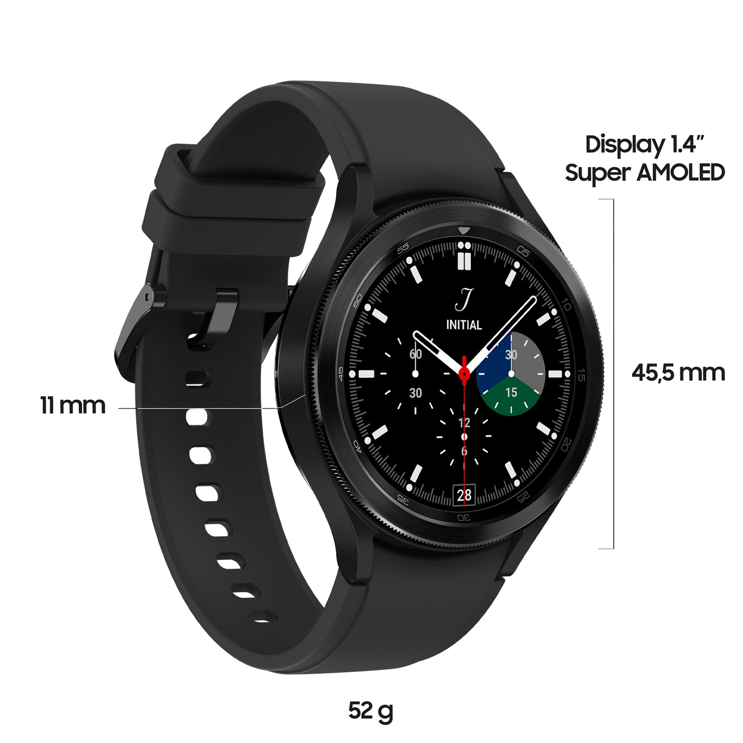 Samsung Galaxy Watch4 Classic Smartwatch 46mm Acciaio Inossidabile Ghiera Rotante GPS Wi-Fi Monitoraggio Benessere Fitness Tracker Nero