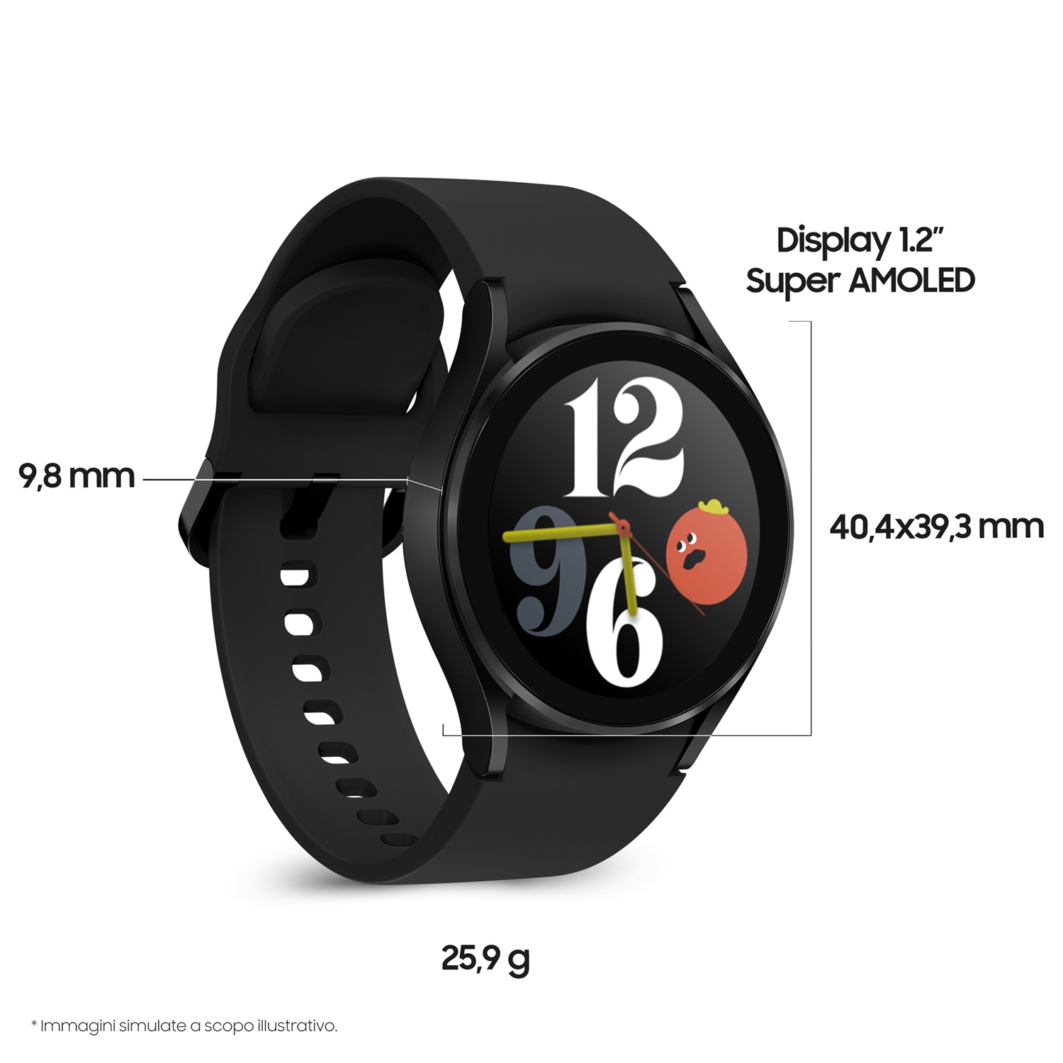 SAMSUNG Galaxy Watch4 40mm Smartwatch con Monitoraggio Salute, Fitness Tracker, Display SAMOLED, Bluetooth, GPS, Memoria 16GB, Nero