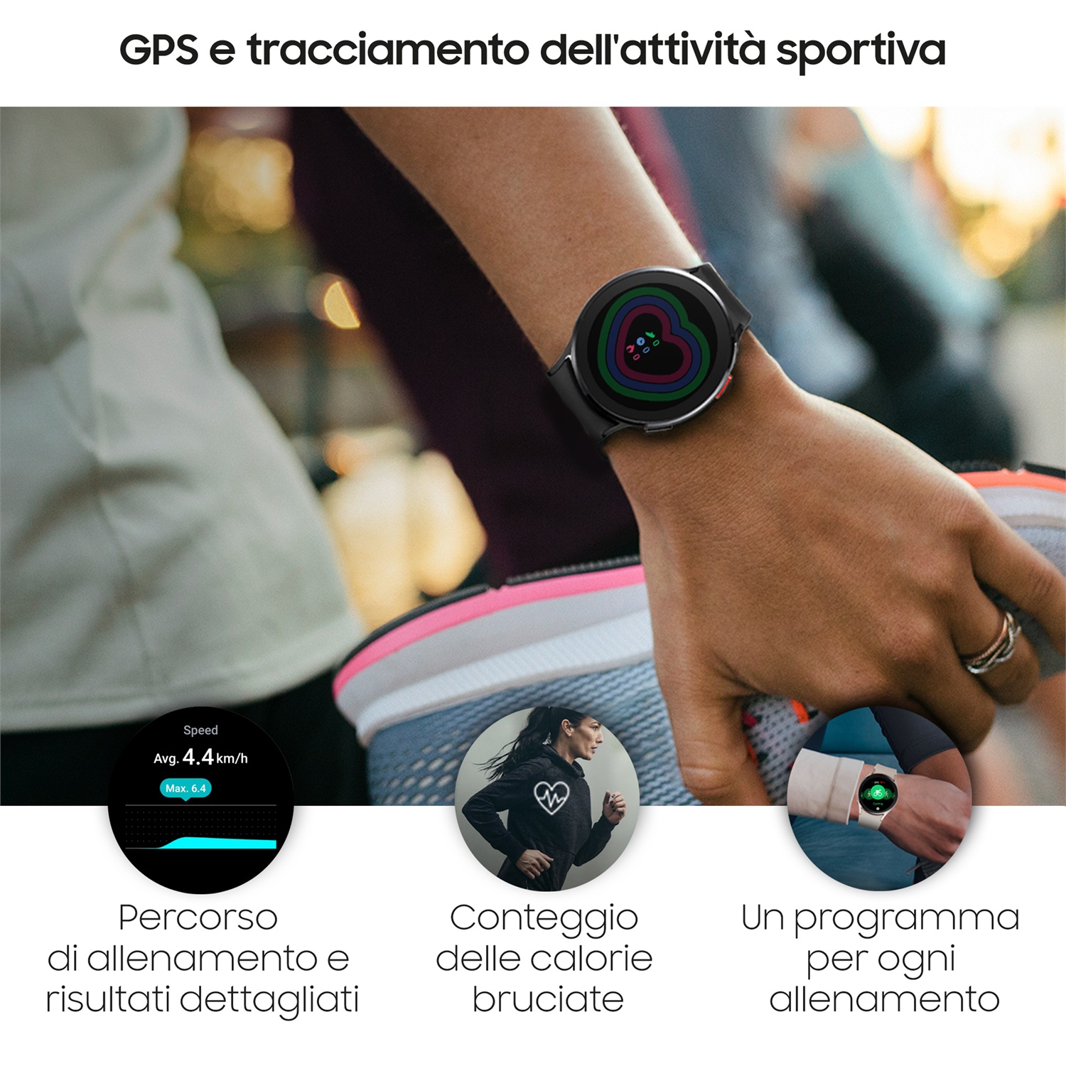 SAMSUNG Galaxy Watch4 40mm Smartwatch con Monitoraggio Salute, Fitness Tracker, Display SAMOLED, Bluetooth, GPS, Memoria 16GB, Nero