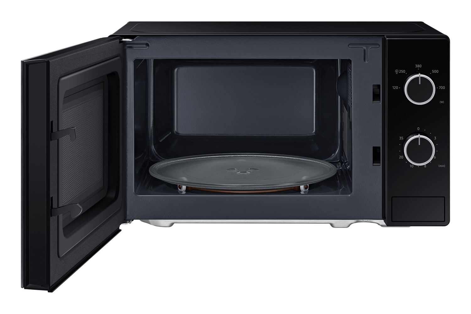 Samsung Forno a Microonde Cottura Essenziale 20L MS20A3010AL, Potenza 1150W, Design in Vetro, Doppia Manopola, Colore Nero