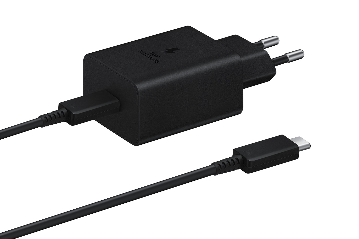 Samsung Caricabatterie Super Fast Charging 45W EP-T4510, Porta USB-C con Cavo da 1,8 m, Nero