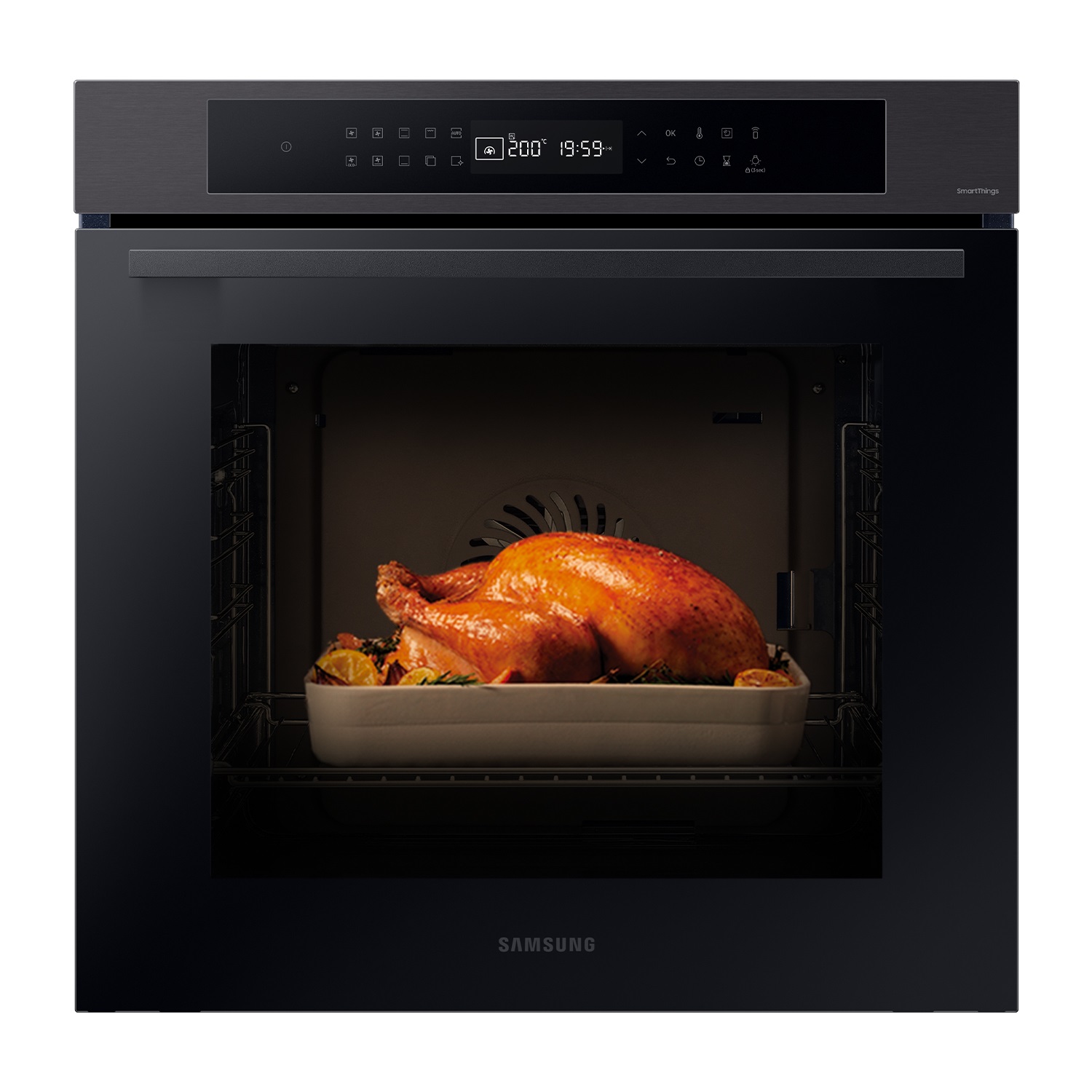 Samsung NV7B4040VBB/U5 Forno ad Incasso Multifunzione 76L A Nero Inox Wi-Fi con Vapore e Controllo Vocale