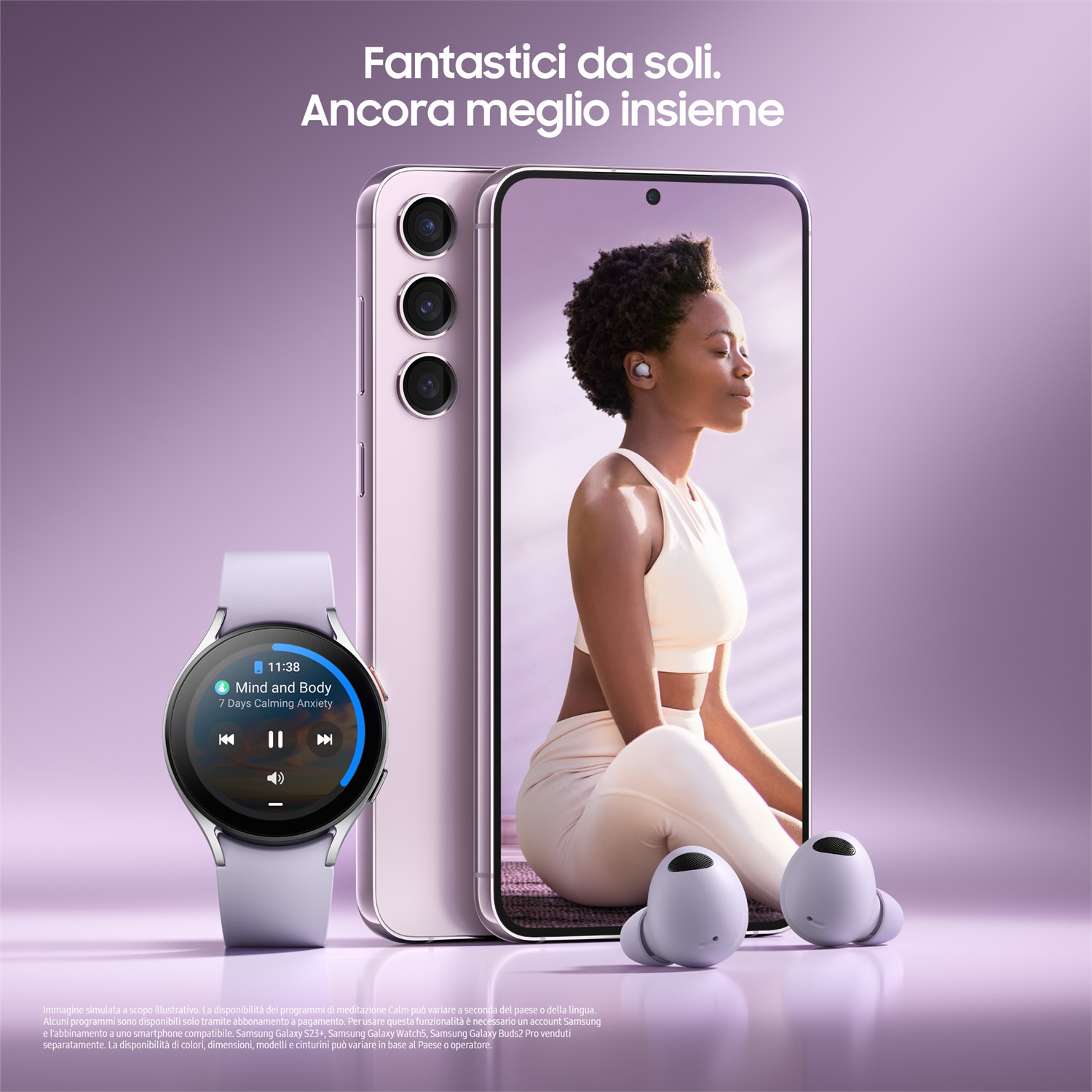 Samsung Galaxy S23 5G - Display 6.6'' Dynamic AMOLED 2X, Fotocamera 50MP, RAM 8GB, Memoria 256GB, Batteria 4.700 mAh, Colore Lavender