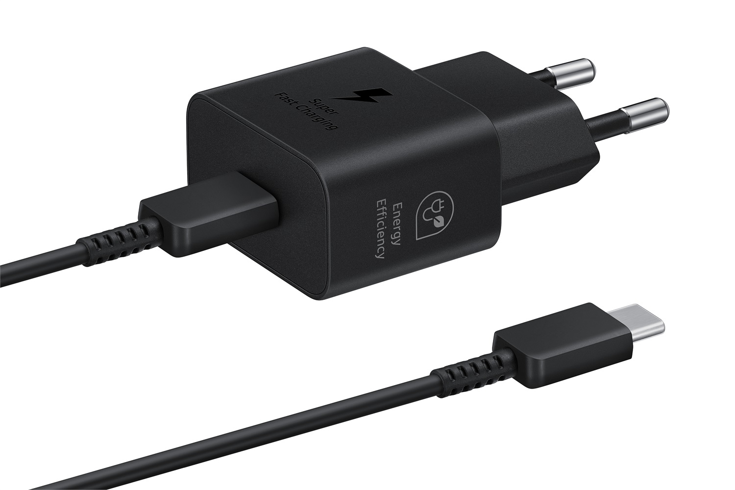 Samsung Caricabatterie Super Fast Charging 25W con Cavo USB Type-C incluso - Modello EP-T2510XBEGEU, Nero