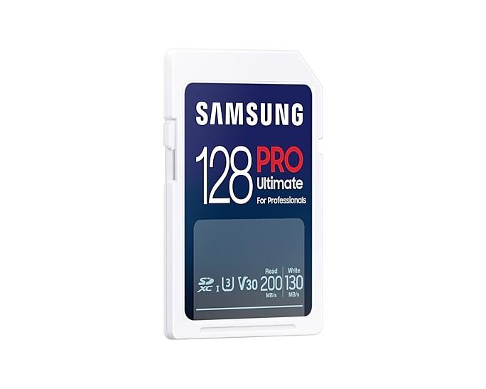 Samsung PRO Ultimate Scheda SD 128 GB, UHS-I U3, 200 MB/s di lettura, 130 MB/s di scrittura, compatibile con fotocamere e droni, con lettore di schede USB