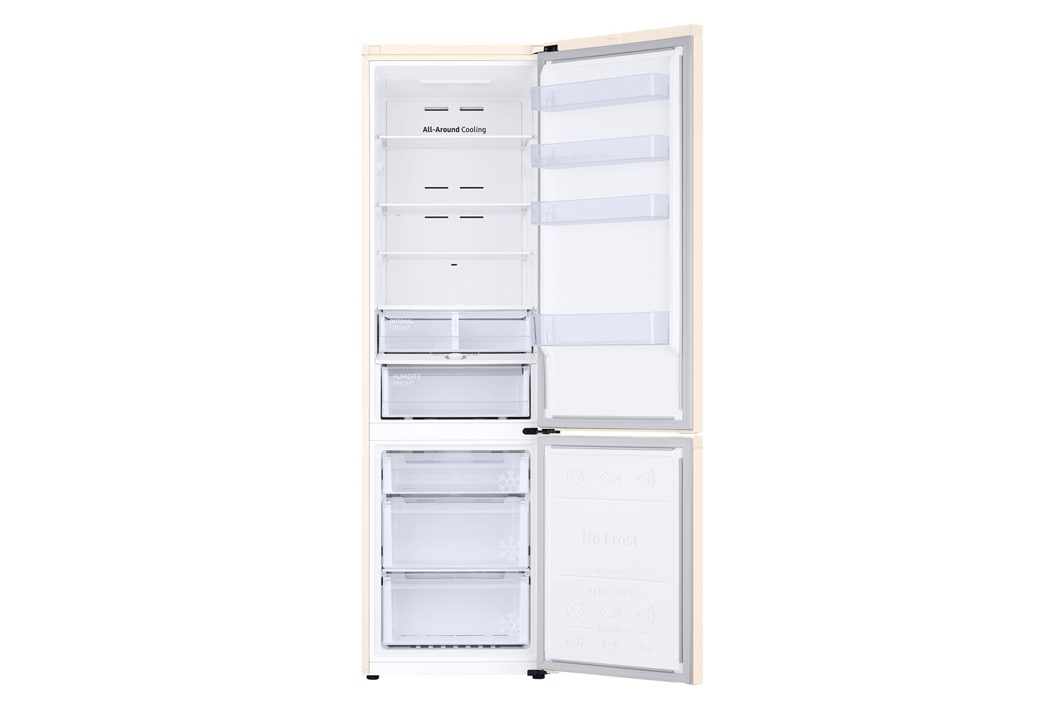 Samsung RB38C603DEL Frigorifero Combinato EcoFlex AI 390 Litri Classe D Total No Frost con Wifi e Compatibilità SmartThings, Bixby e Alexa - Sabbia