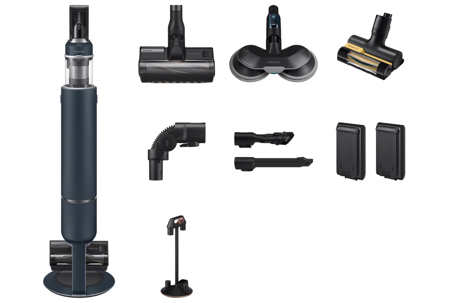 Samsung Aspirapolvere senza filo BESPOKE Jet™ Plus pro extra 210W - Fino a 120 Min di Autonomia, Clean Station, Midnight Blue