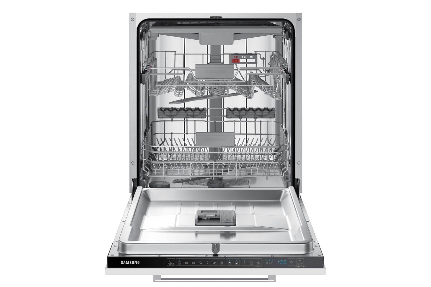 Samsung Lavastoviglie da Incasso DW60CG530B00 - 60 cm, 14 Coperti, Classe D, A Scomparsa Totale, 7 Programmi, Controllo Touch, Nero