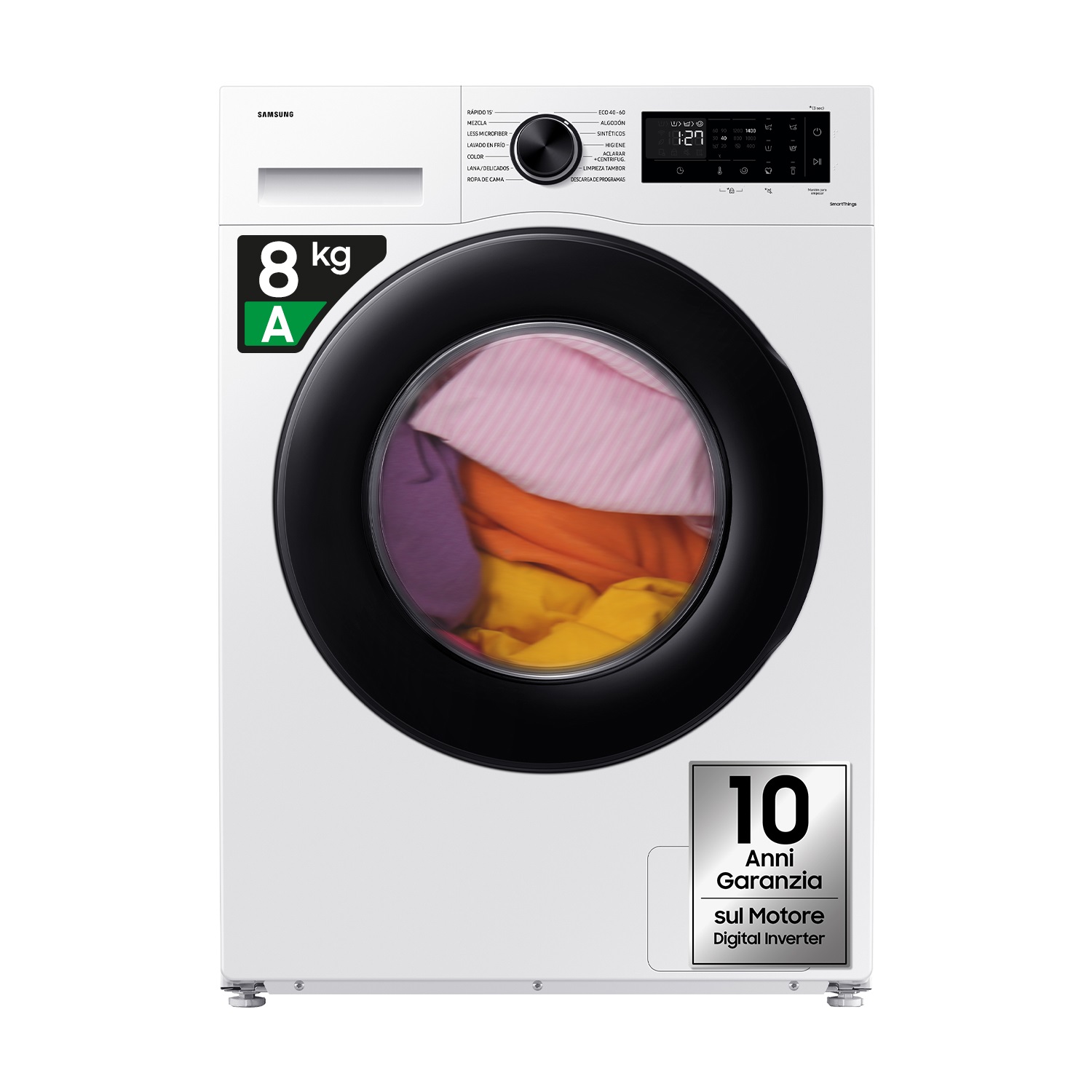 Samsung Lavatrice Crystal Clean 8 kg WW80CGC04DAEET - Caricamento Frontale, Classe A, 1400 Giri/min, 72 dB, 16 Programmi