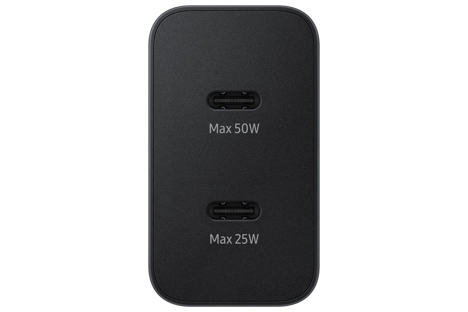 Samsung EP-T5020 Caricabatterie 50W Super Fast Charging con 2 porte USB-C e cavo incluso, Nero
