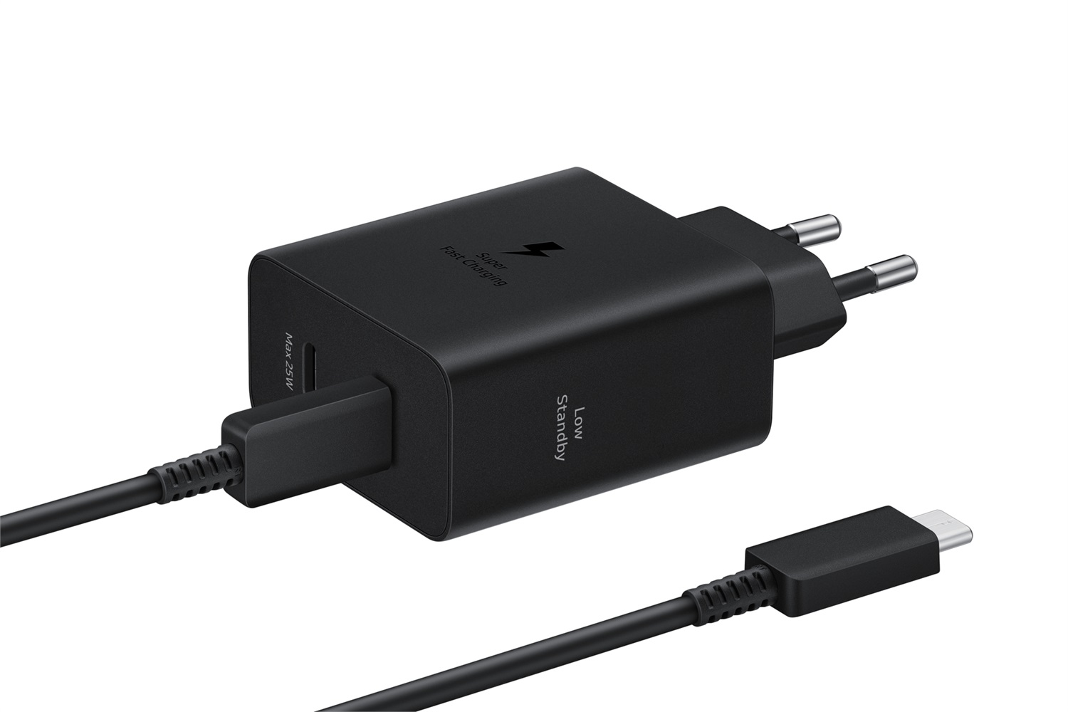 Samsung EP-T5020 Caricabatterie 50W Super Fast Charging con 2 porte USB-C e cavo incluso, Nero
