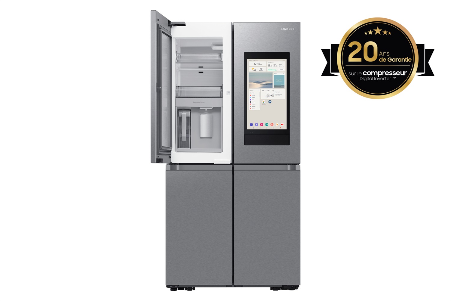 Samsung Frigorifero 4 Porte Family Hub AI 636 Lt Inox Spazzolato con WiFi e Funzioni Avanzate