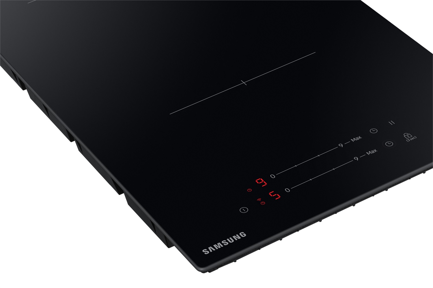 Samsung Piano Cottura a Induzione Domino NZ32BG2005FKU1 29 cm Vetroceramica Nera con 2 Fuochi e Sicurezza Bambini