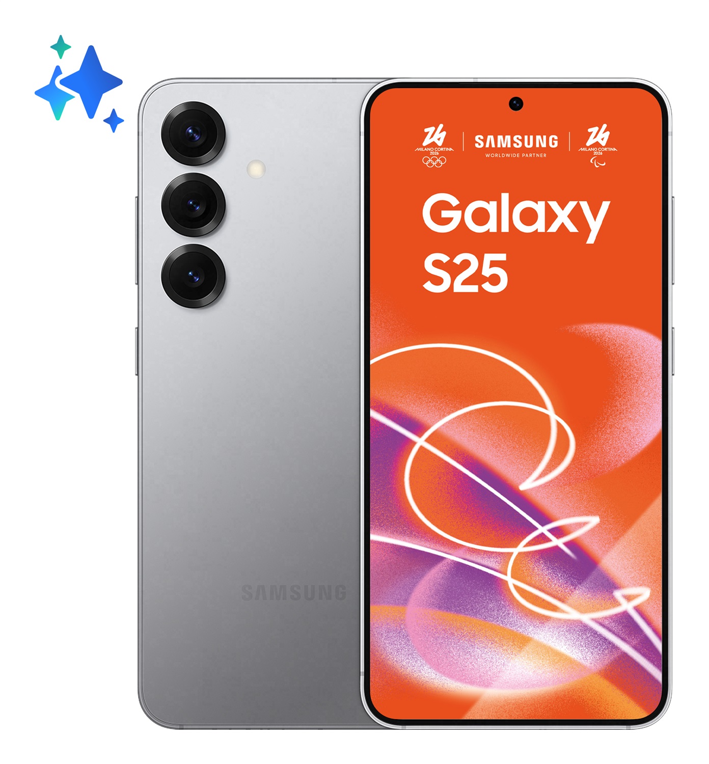 Samsung Galaxy S25 Smartphone 5G AI, Display 6.2'' FHD Dynamic AMOLED 2X, Fotocamera 50MP, RAM 12GB, Memoria Interna 512GB, Batteria 4000 mAh, Silver Shadow