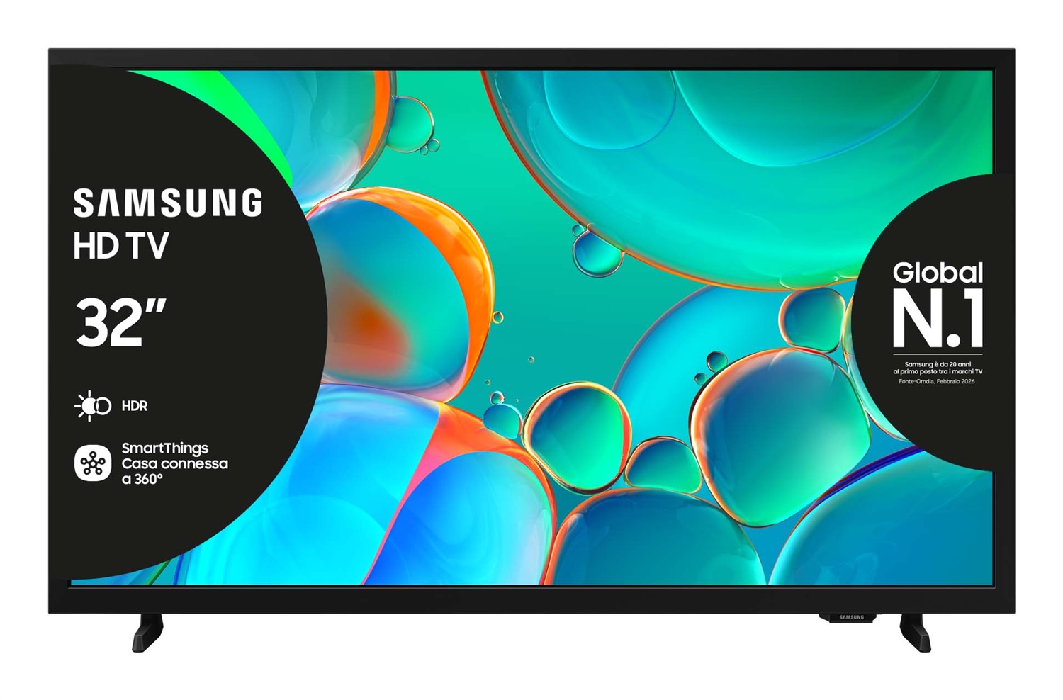 Samsung Smart TV 32'' UE32H5000FKXZT HD Ready, Hyper Real Processor, HDR, Pur Color, SlimLook Design, 2025
