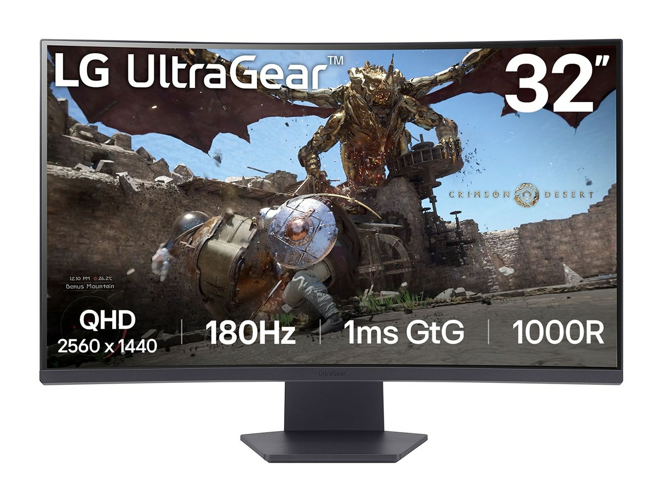 LG UltraGear 32GS60QC-B Monitor Gaming Curvo 32