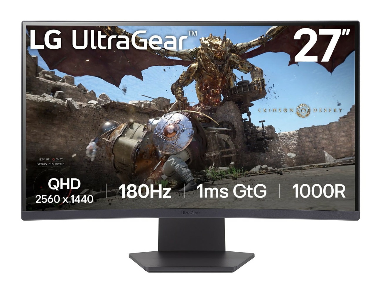 LG UltraGear 27GS60QC-B Monitor Gaming Curvo 27