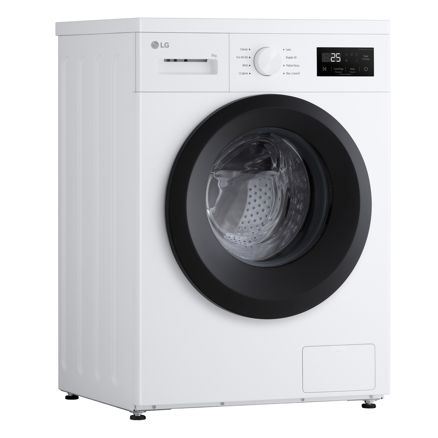 LG F4NA1009NWK Lavatrice 9 kg Carica Frontale Classe A 1400 Giri Programma Igiene con Vapore Top Rimovibile Libera Installazione Design Minimalista Bianco