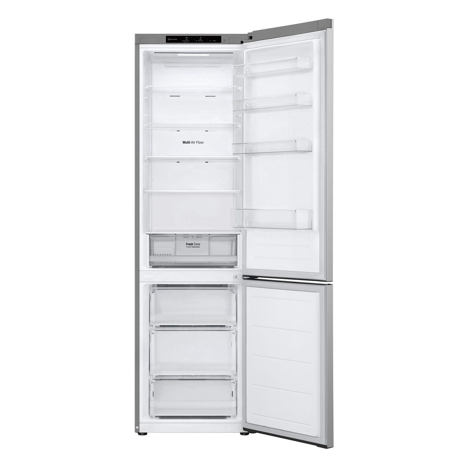 LG GBV22L0EPY Frigorifero Combinato 387L Classe E Total No Frost, Door Cooling, Linear Cooling, Smart Diagnosis, Design con Porte Piatte, Apertura Porte a Filo Muro, Prime Silver