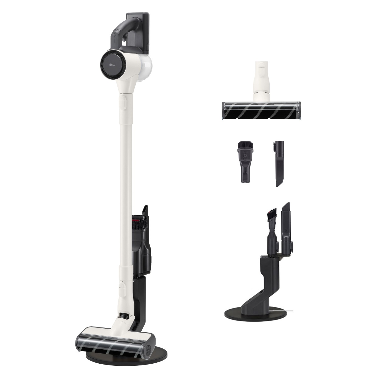 LG CordZero A9 Air - Aspirapolvere senza Fili 150W, Autonomia 40 min, Spazzola Parquet, 2 Accessori, Autoportante, Corpo Leggero 1,97kg, Calming Beige, Filtro HEPA