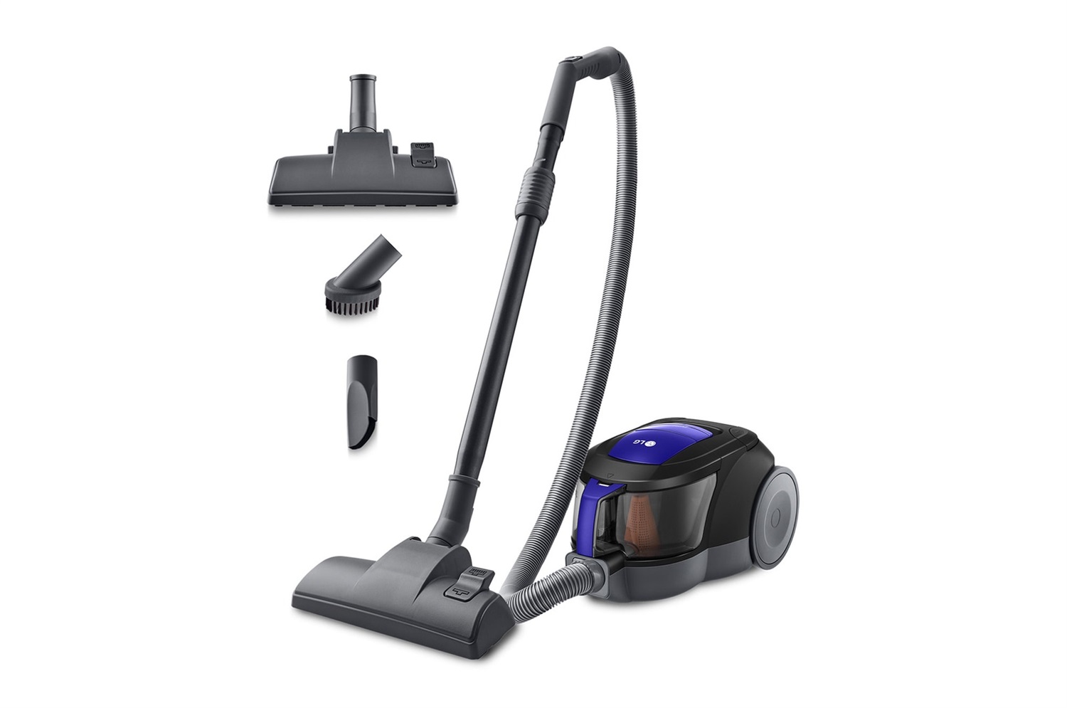 LG VC5506NHTB Aspirapolvere Senza Sacco 650 W con Sistema Ciclonico, Tubo Telescopico e Serbatoio da 1,1 L per Tappeti e Pavimenti Duri