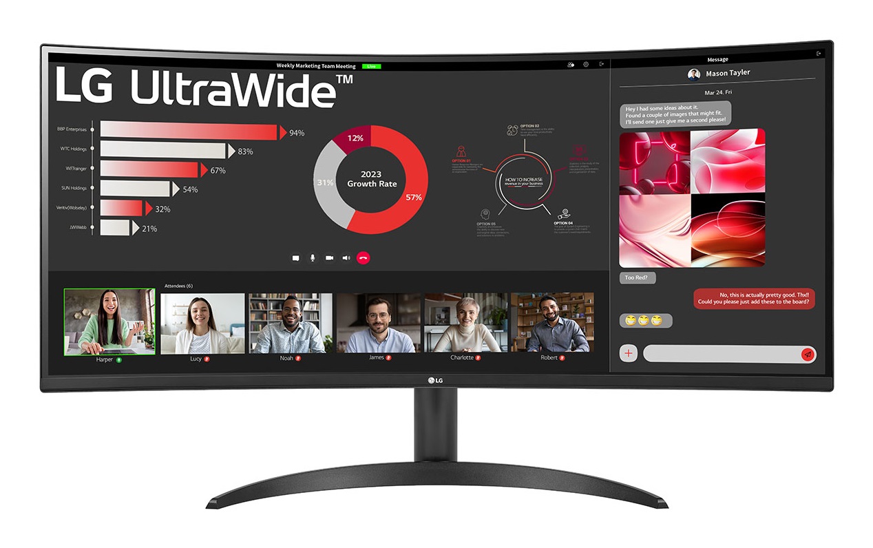 LG 34WR50QK-B Monitor Curvo 34