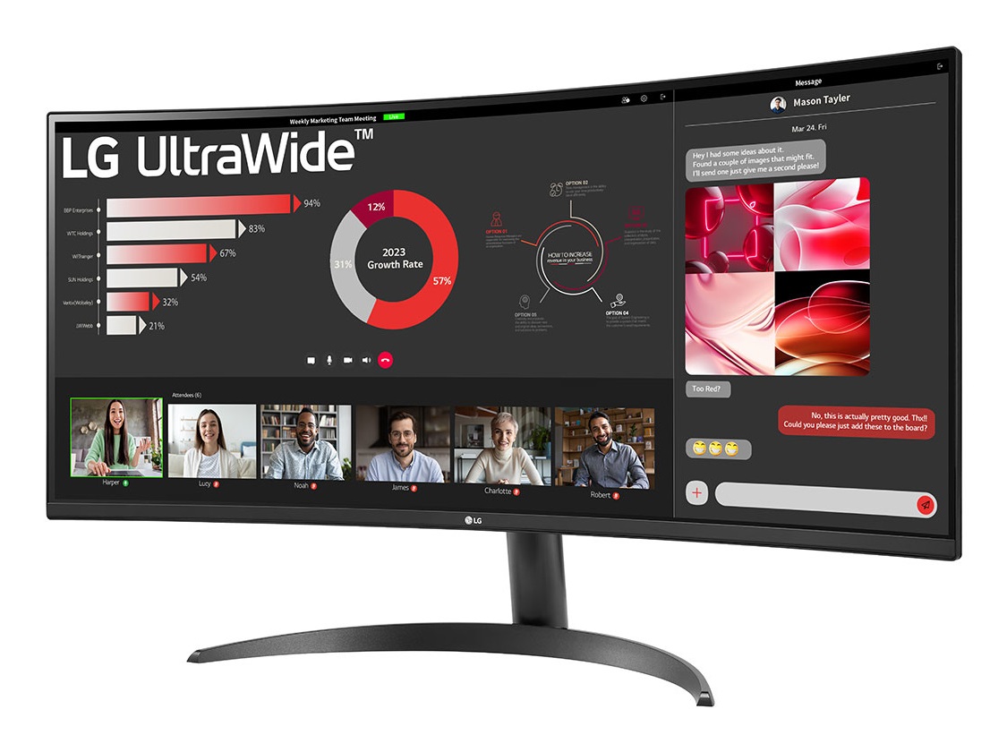 LG 34WR50QK-B Monitor Curvo 34
